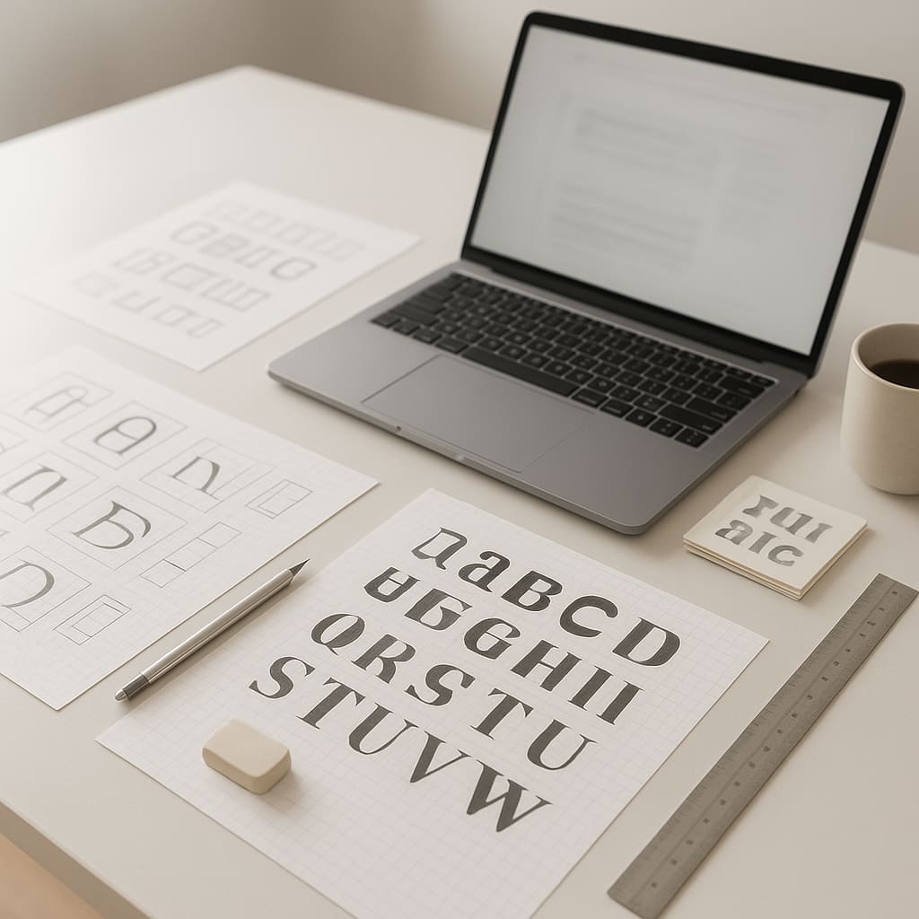 Typografie Studio Schreibtisch